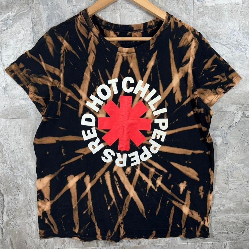 Red Hot Chili Peppers Women's Tie Dye Graphic Band Tee T Shirt XL Cotton #rock